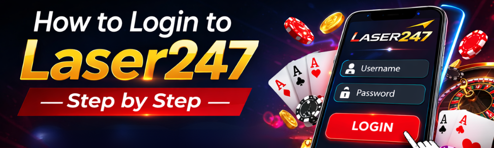 Laser247 login steps — visual guide showing how to login step by step