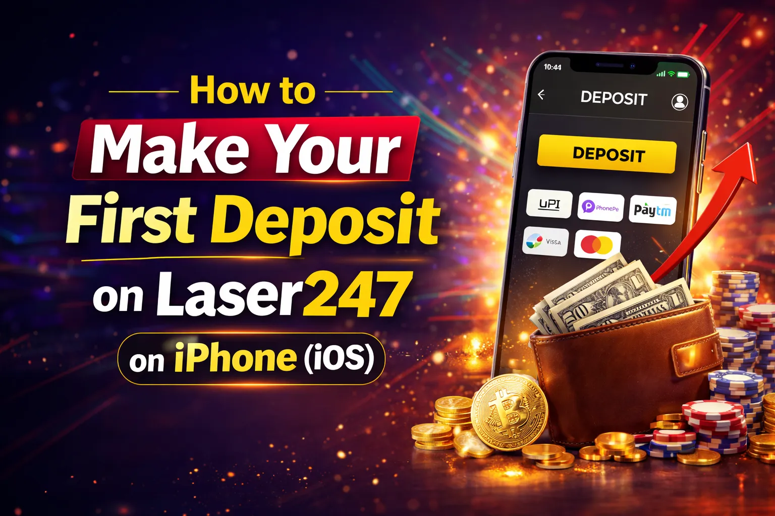 First deposit on Laser247 — UPI payment from mobile phone India